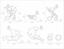 Kunert Rotax Art.21644 Šviesiai pilkos spalvos universalus vežimėlis 2in1