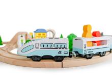Ecotoys puidust rongikomplekt, 69 osa