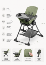 Kinderkraft Foldee Art.220365 Green Стульчик для кормления