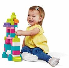 Mega Bloks® suur roosa klotsikott 80 tk