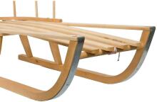 Bebe Basic Wood Sledge Art.SAN001 Детские деревянные санки со спинкой, особо выносливые (без ручки) 90см