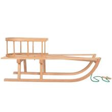 Bebe Basic Wood Sledge Art.SAN001 Детские деревянные санки со спинкой, особо выносливые (без ручки) 90см