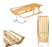 Bebe Basic Wood Sledge Art.SAN002 Bērnu ragavas no dabīga koka (būks) , īpaši izturīgi,90cm