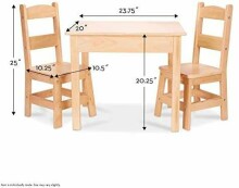 Melissa&Dough Wooden Art.12427 Komplekts koka galds ar krēsliem