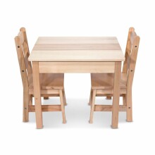 Melissa&Dough Wooden Art.12427 Komplekts koka galds ar krēsliem