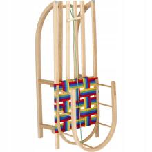 Bebe Basic Wood Sledge Art.SAN004 Koka ragavas ar muguras balstu un ar ērtu sēdekli   90x32cm