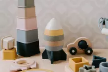 Baby Only Stacking Tower Art.BO-860.859.805.50 Opal silikona tornis, raķete