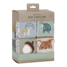 Little Dutch Soft Activity Cube Forest Friends Art.8916  Mīkstais attīstošais klucis,4 gab