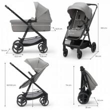 KinderKraft Newly 3 in1 Art.KSNEWL00GRY300 Moonlight Grey  Universālie rati 3 in1 +autokrēsls