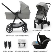 KinderKraft Newly 3 in1 Art.KSNEWL00GRY300 Moonlight Grey  Universālie rati 3 in1 +autokrēsls
