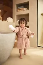 Jollein Bathrobe Art.060-809-67113 Wild Rose Bērnu mīksts frotē halāts ar kapuci