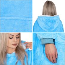 Одеяло с капюшоном большого размера hoodie blanket Springos HA7319  морской синий
