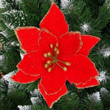 Christmas decoration "Poinsettia" Springos CA0732 13x13 cm