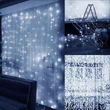 Gaismas aizkars Springos CL0184 300 LED virtene auksti balta gaismas iekštelpām un ārtelpām
