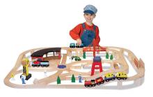 Melissa&Doug Railway Set Art.10701 Koka dzelzceļš