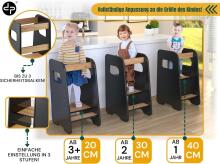 Wooden Learning Tower Art.224033 Black Деревянный кухонный табурет/ступенька для малышей
