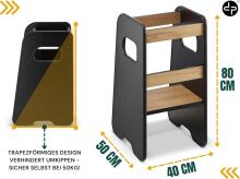 Wooden Learning Tower Art.224033 Black Деревянный кухонный табурет/ступенька для малышей