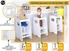 Wooden Learning Tower Art.224035 White koka bērnu kāpslītis/pakapiens [kāpslis]