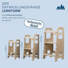 Wooden Learning Tower Evolutive Art.224037 Natural Деревянный кухонный табурет/ступенька для малышей