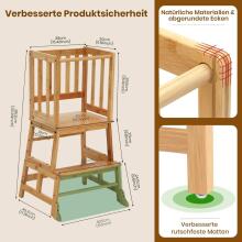 Cosyland Wooden Learning Tower Art.224043 Natural koka bērnu kāpslītis/pakapiens [kāpslis]