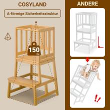 Cosyland Wooden Learning Tower Art.224043 Natural koka bērnu kāpslītis/pakapiens [kāpslis]