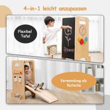 Wooden Learning Tower Montessori Art.224047 Natural Деревянный кухонный табурет/ступенька для малышей с Монтэссори играми
