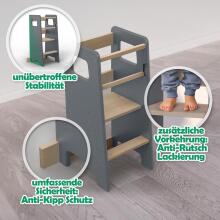 Wooden Learning Tower Art.224048 Grey Деревянный кухонный табурет/ступенька для малышей