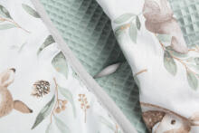 WAFFLE CARRY-COT SWADDLE BLANKET - DEERS MINT