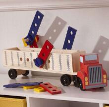 Melissa&Doug Big Truck Set Art.12758 Koka treilers ar instrumentiem