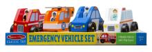 Melissa&Doug Emergency Vehicle Set Art.19285 Koka mašīnu komplekts