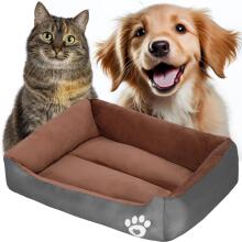 Лежанка для собаки, кошки XL Springos PA0329XL, место для отдыха 70x57x13 см коричнево-серое