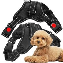 Adjustable dog harness Springos PA0304, size M, 19-35 kg, pressure-free, black