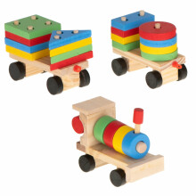 Ikonka Wooden Train  Art.KX7459  Развивающая игрушка-паравозик c фигурками