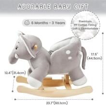 Little Rocker Elephant Art.226679  Mīksts šūpuļzirdziņš ar muguriņas atbalstu (Šupuļzirgs)