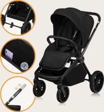 Lionelo Mika Plus 2 in 1 Art.226857 Black Onyx  Universālie rati 2 in1