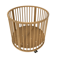 La Bebe™ Box Novi Mila Rond   Art.227060 Amber Oak Stylish round wooden crib