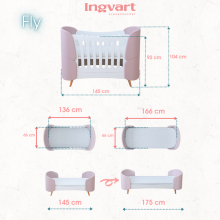 La Bebe™ Fly Bed 5 in 1 Art.227966 Beige  Многофункциональная кроватка-трансформер 5 в 1