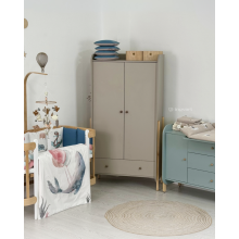 La Bebe™  Nika Wardrobe Art.227075 Cappucino Divu durvju koka skapis