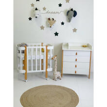 La Bebe™ Scandi Art.227081 Graphite/Grey Kumode ar koka pārtināmu virsmu