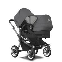 Bugaboo Donkey 6 Double Art.22711 Moon Grey Детская универсальная коляска трансформер для погодок