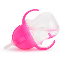 MUNCHKIN pudelīte ar salmiņu, 207ml, 6m+, pink, 01248202