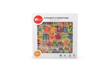 Bo Wooden Puzzle RU Art.227497 Izglītojoša puzle "Alfabēts un dzīvnieki" (Krievu valodā)