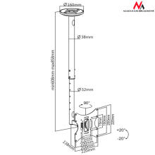 Maclean MC-504A B Потолочный кронштейн для телевизора 23–42 дюйма 50–85 см 30 кг Черный
