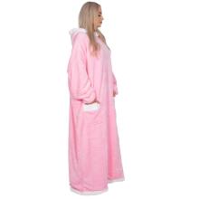 Одеяло с капюшоном большого размера hoodie blanket Springos HA7329  розовое