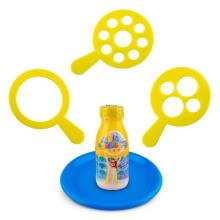 Lielais komplekts - 250 ml ziepju burbuļi + šķīvis +  3 dažādi plastmasas riņķi