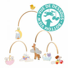 Illustrated wooden mobiles - Baby animals