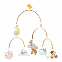 Illustrated wooden mobiles - Baby animals