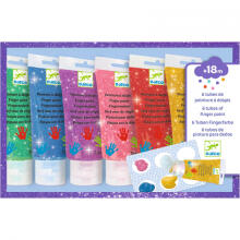 Colours - 6 tubes of finger paint - Glitter