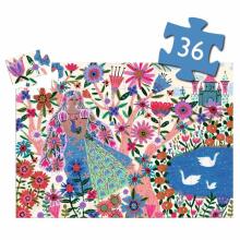 Silhouette puzzles - The princess and her peacock - 36 pcs