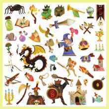 160 stickers - Medieval fantasy